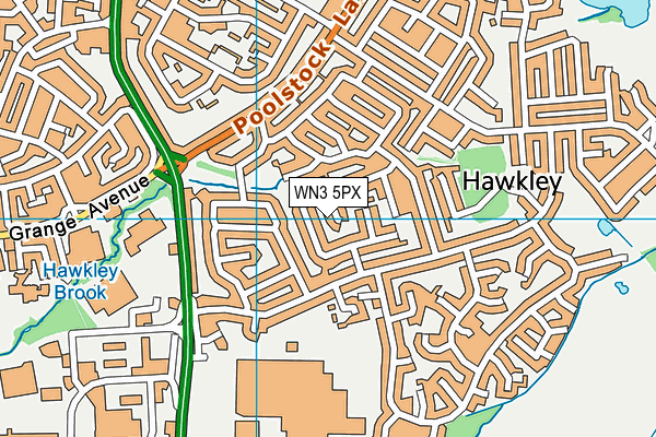 WN3 5PX map - OS VectorMap District (Ordnance Survey)