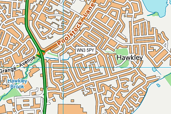 WN3 5PY map - OS VectorMap District (Ordnance Survey)