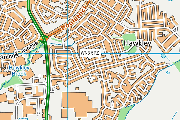 WN3 5PZ map - OS VectorMap District (Ordnance Survey)