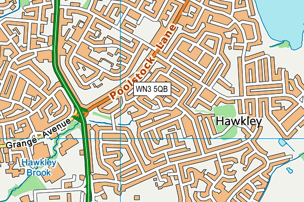 WN3 5QB map - OS VectorMap District (Ordnance Survey)