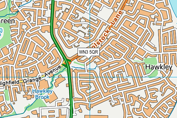 WN3 5QR map - OS VectorMap District (Ordnance Survey)
