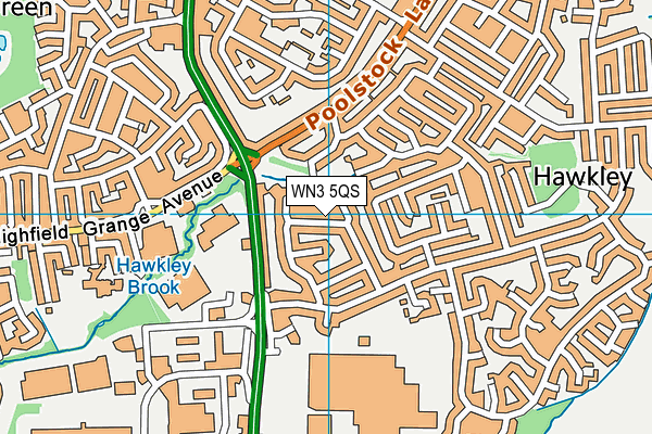 WN3 5QS map - OS VectorMap District (Ordnance Survey)