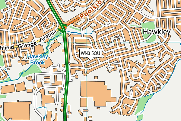 WN3 5QU map - OS VectorMap District (Ordnance Survey)