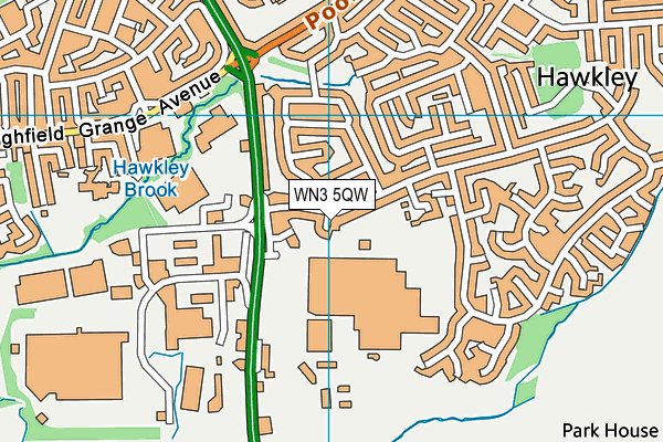 WN3 5QW map - OS VectorMap District (Ordnance Survey)