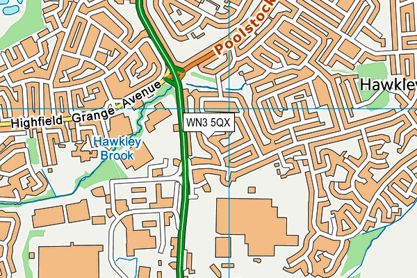 WN3 5QX map - OS VectorMap District (Ordnance Survey)