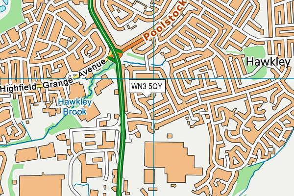 WN3 5QY map - OS VectorMap District (Ordnance Survey)