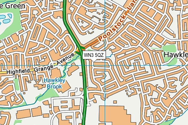 WN3 5QZ map - OS VectorMap District (Ordnance Survey)