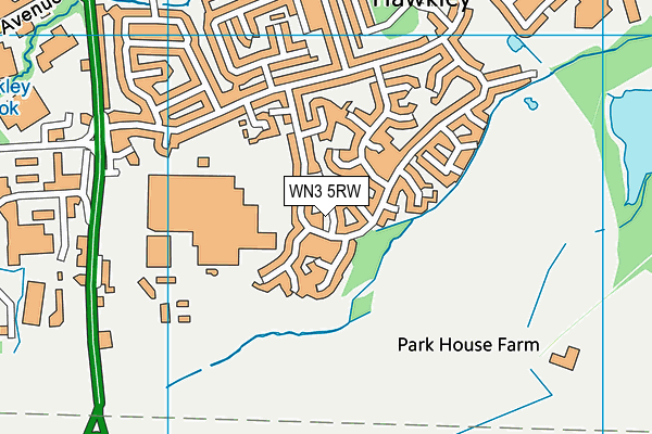 WN3 5RW map - OS VectorMap District (Ordnance Survey)