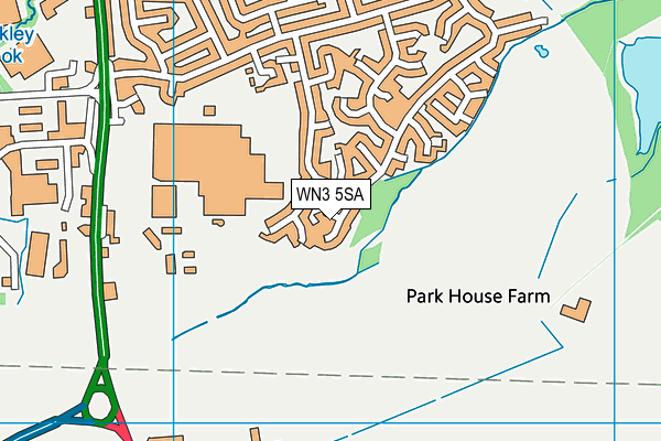 WN3 5SA map - OS VectorMap District (Ordnance Survey)