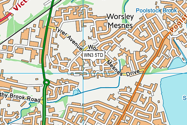 WN3 5TD map - OS VectorMap District (Ordnance Survey)