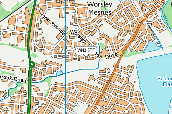 WN3 5TF map - OS VectorMap District (Ordnance Survey)