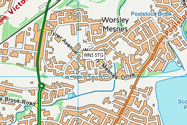 WN3 5TG map - OS VectorMap District (Ordnance Survey)