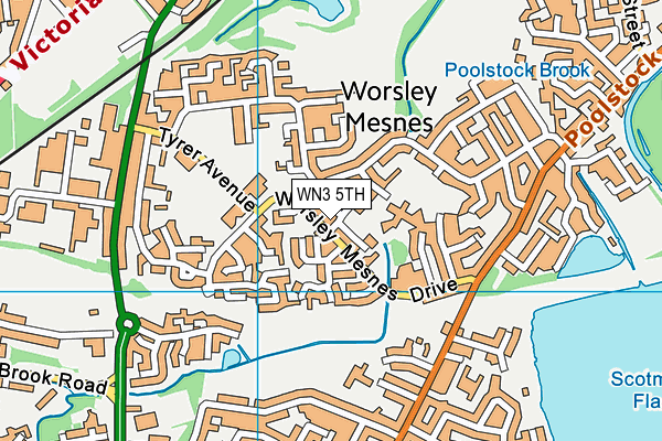 WN3 5TH map - OS VectorMap District (Ordnance Survey)