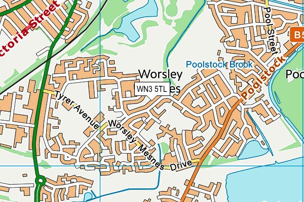 WN3 5TL map - OS VectorMap District (Ordnance Survey)