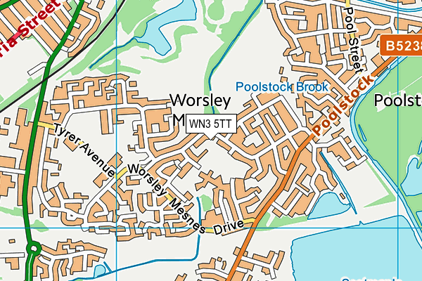 WN3 5TT map - OS VectorMap District (Ordnance Survey)