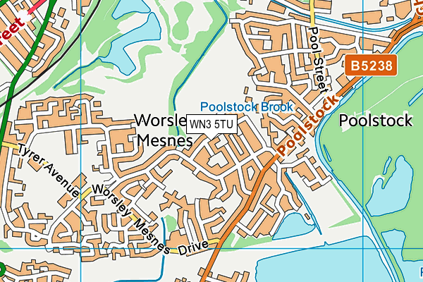 WN3 5TU map - OS VectorMap District (Ordnance Survey)