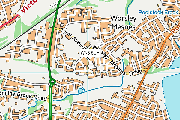 WN3 5UH map - OS VectorMap District (Ordnance Survey)