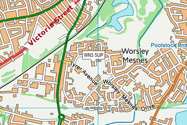 WN3 5UP map - OS VectorMap District (Ordnance Survey)