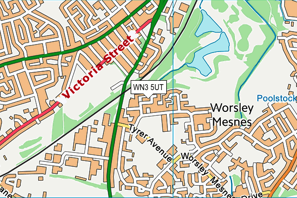WN3 5UT map - OS VectorMap District (Ordnance Survey)