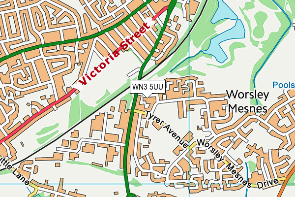 WN3 5UU map - OS VectorMap District (Ordnance Survey)