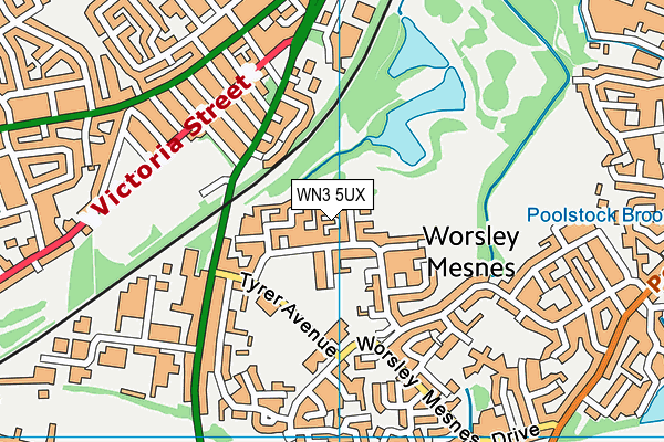 WN3 5UX map - OS VectorMap District (Ordnance Survey)