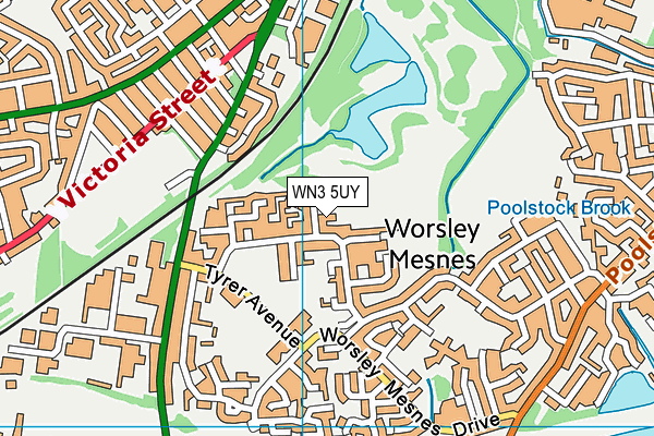 WN3 5UY map - OS VectorMap District (Ordnance Survey)