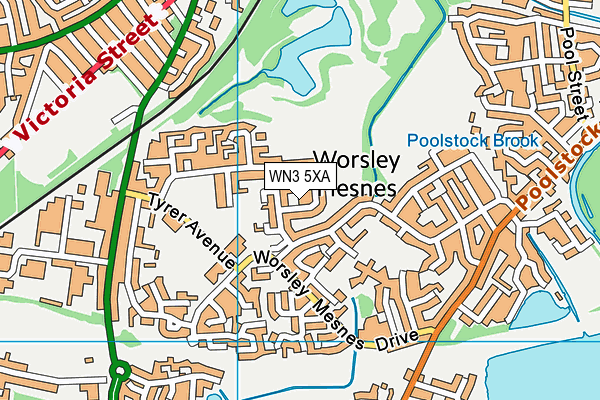 WN3 5XA map - OS VectorMap District (Ordnance Survey)