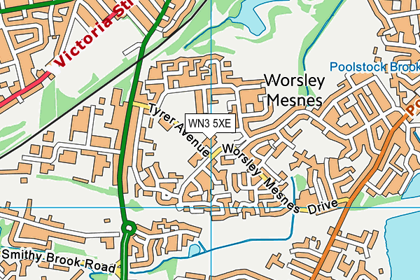 St James' C Of E Primary School map (WN3 5XE) - OS VectorMap District (Ordnance Survey)