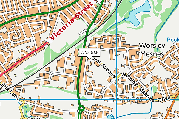 WN3 5XF map - OS VectorMap District (Ordnance Survey)