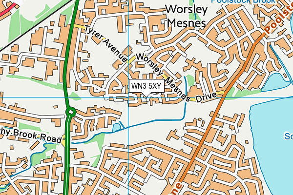 WN3 5XY map - OS VectorMap District (Ordnance Survey)