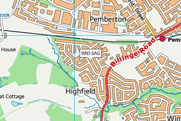 WN3 6AG map - OS VectorMap District (Ordnance Survey)