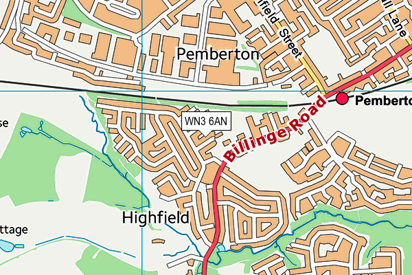 WN3 6AN map - OS VectorMap District (Ordnance Survey)