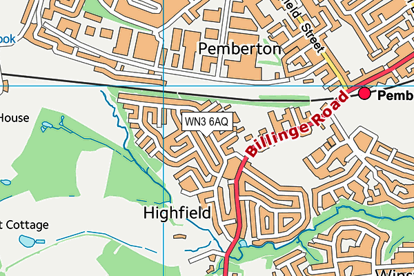 WN3 6AQ map - OS VectorMap District (Ordnance Survey)