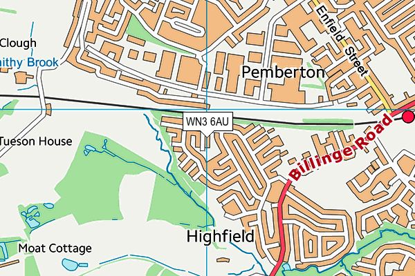 WN3 6AU map - OS VectorMap District (Ordnance Survey)