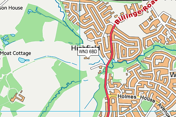 WN3 6BD map - OS VectorMap District (Ordnance Survey)