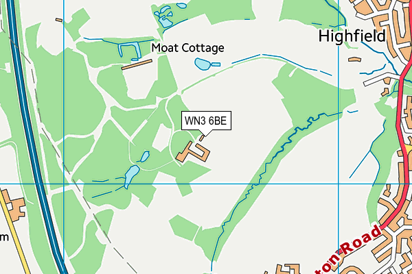 WN3 6BE map - OS VectorMap District (Ordnance Survey)