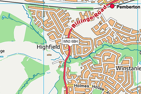 WN3 6BH map - OS VectorMap District (Ordnance Survey)