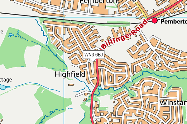 WN3 6BJ map - OS VectorMap District (Ordnance Survey)