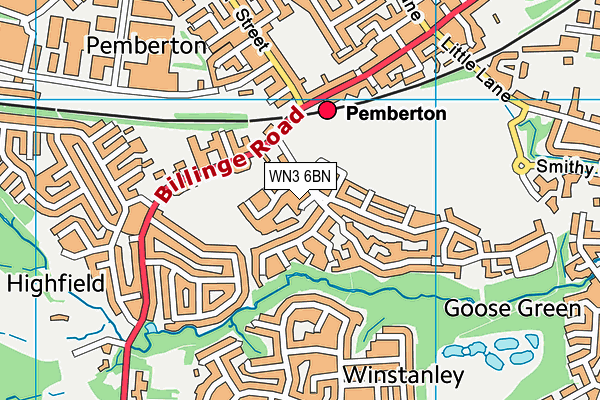 WN3 6BN map - OS VectorMap District (Ordnance Survey)