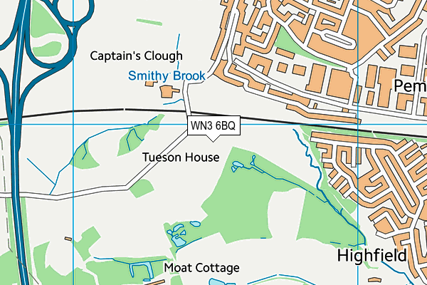 WN3 6BQ map - OS VectorMap District (Ordnance Survey)