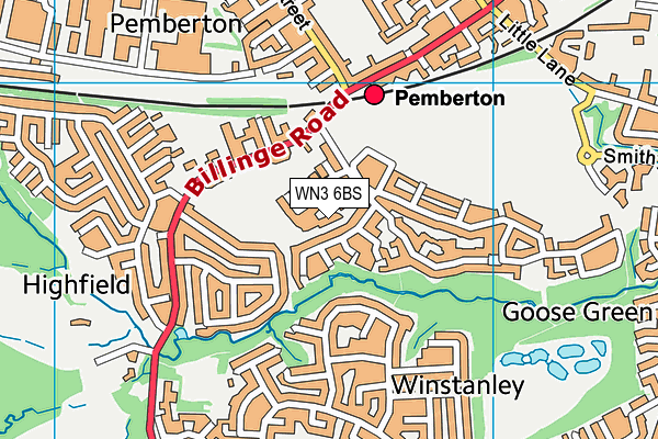 WN3 6BS map - OS VectorMap District (Ordnance Survey)