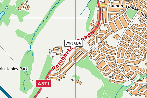 WN3 6DA map - OS VectorMap District (Ordnance Survey)