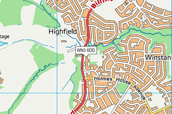 WN3 6DD map - OS VectorMap District (Ordnance Survey)