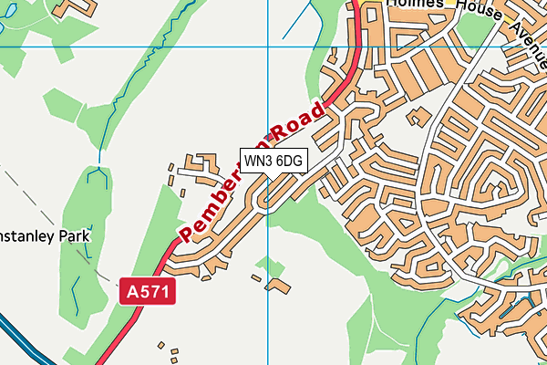 WN3 6DG map - OS VectorMap District (Ordnance Survey)