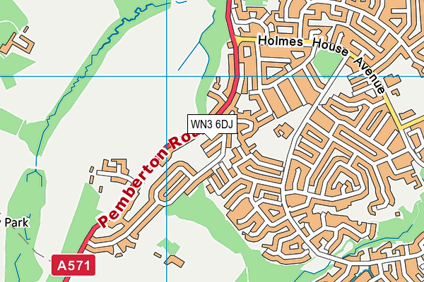 WN3 6DJ map - OS VectorMap District (Ordnance Survey)