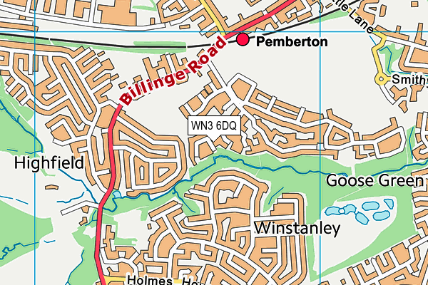 WN3 6DQ map - OS VectorMap District (Ordnance Survey)