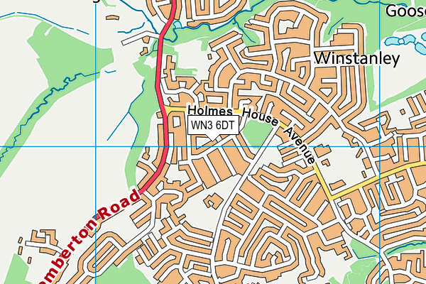 WN3 6DT map - OS VectorMap District (Ordnance Survey)