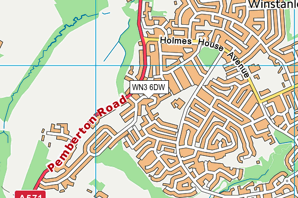 WN3 6DW map - OS VectorMap District (Ordnance Survey)