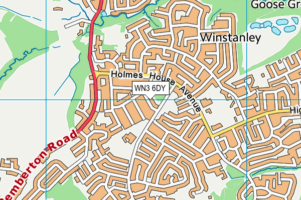 WN3 6DY map - OS VectorMap District (Ordnance Survey)