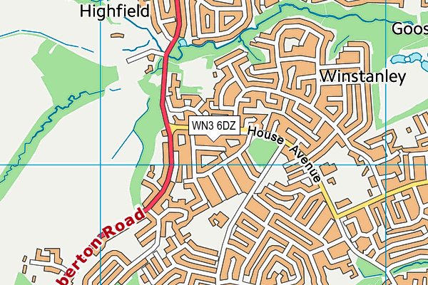 WN3 6DZ map - OS VectorMap District (Ordnance Survey)